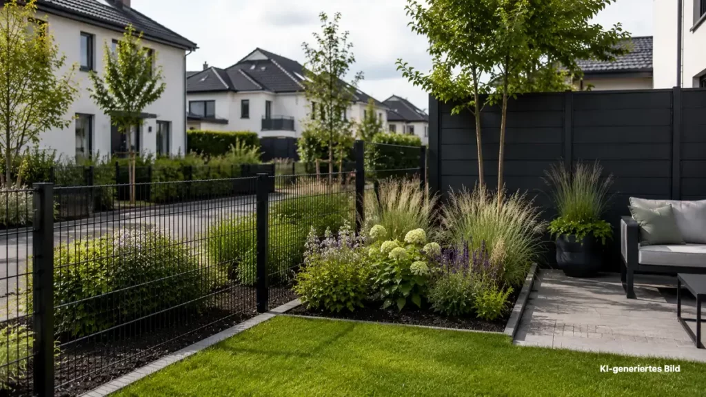 Zaunhöhe in NRW mit modernem Gartenzaun und gezieltem Sichtschutz